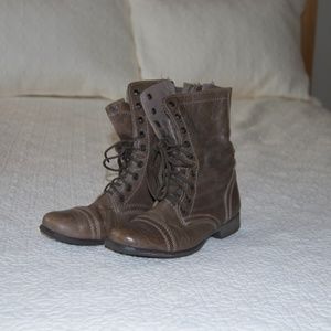 Grey Steve Madden Combat Boots or Booties, Size 6